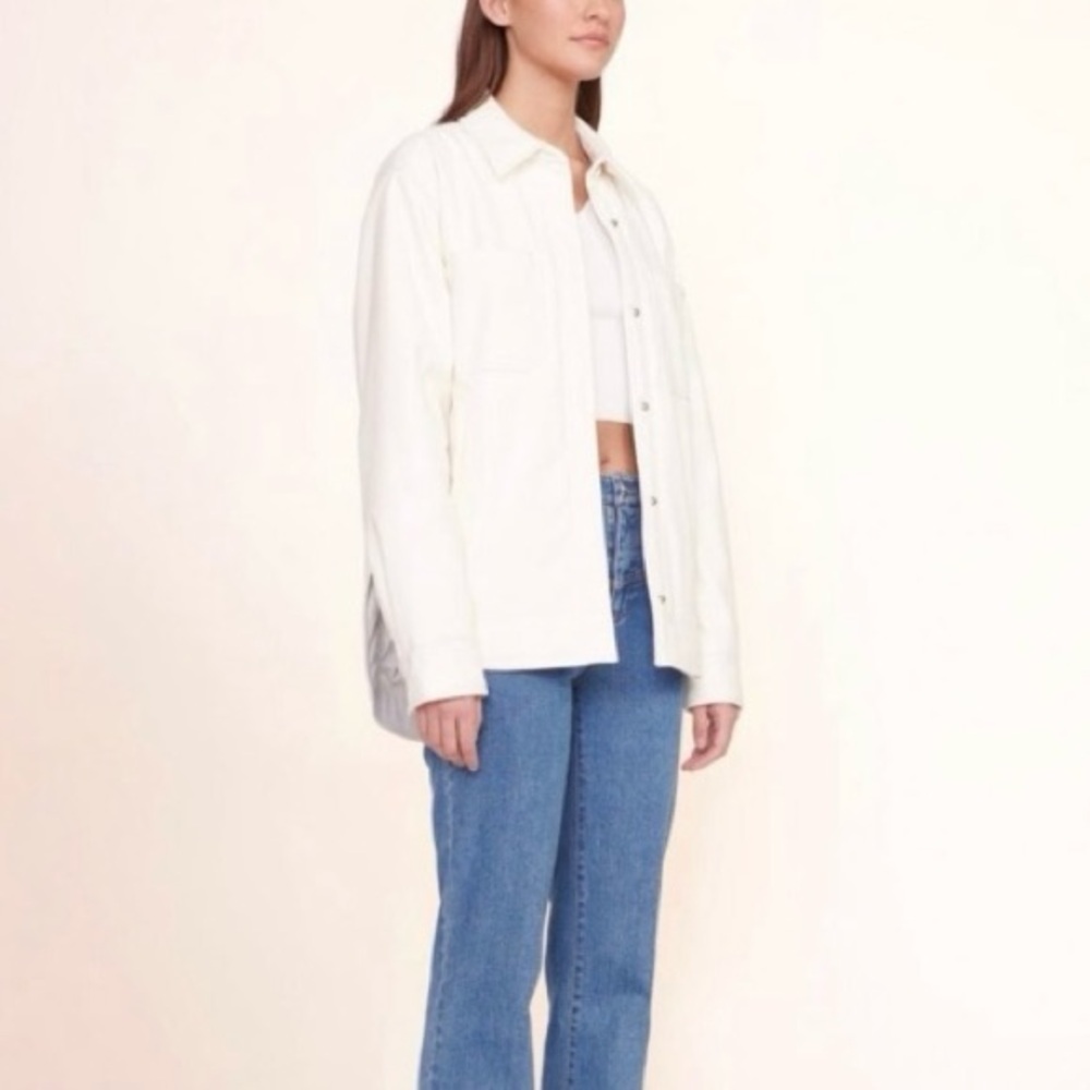 Staud • Voyaging Jacket in Vegan Leather Ivory